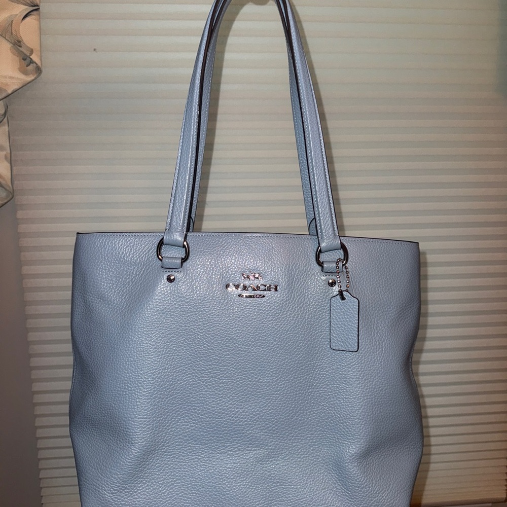 Coach Sky Blue Leather Tote